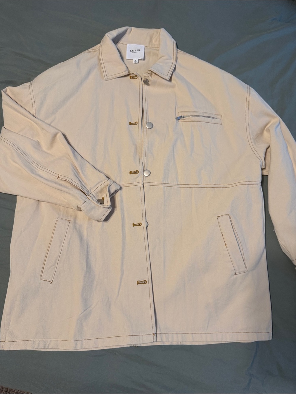 Le Lis Light Beige Lightweight Shirt Jacket